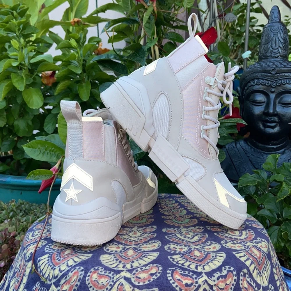 New Dusty Pink CPX Chelsea Converse Hi Top Sneaker Boots - Picture 15 of 16